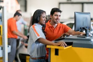 Mechanics working at an auto shop
