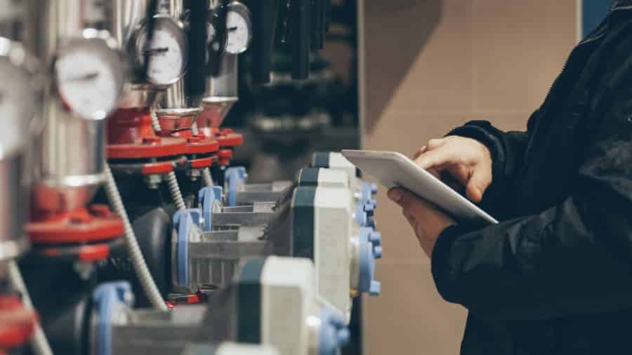 Plumbing engineer at work