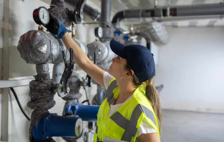 HVAC technician at work